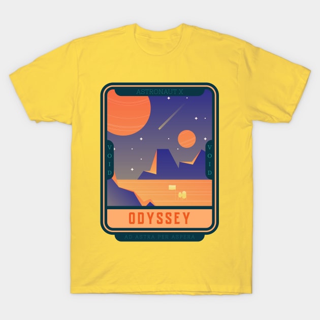 Astronaut X Odyssey Ad Astra Per Aspera T-Shirt by Ken Adams Store